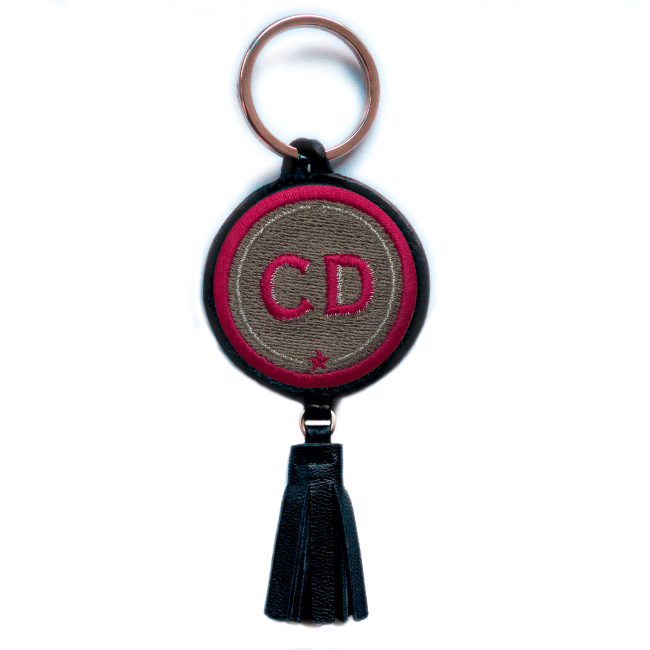 Key ring INITIALS · beige · with tassel · customizable