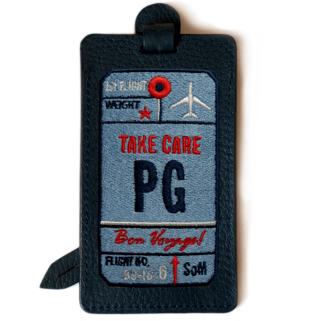 Luggage tag AIR TICKET · BLUE · CUSTOMIZABLE