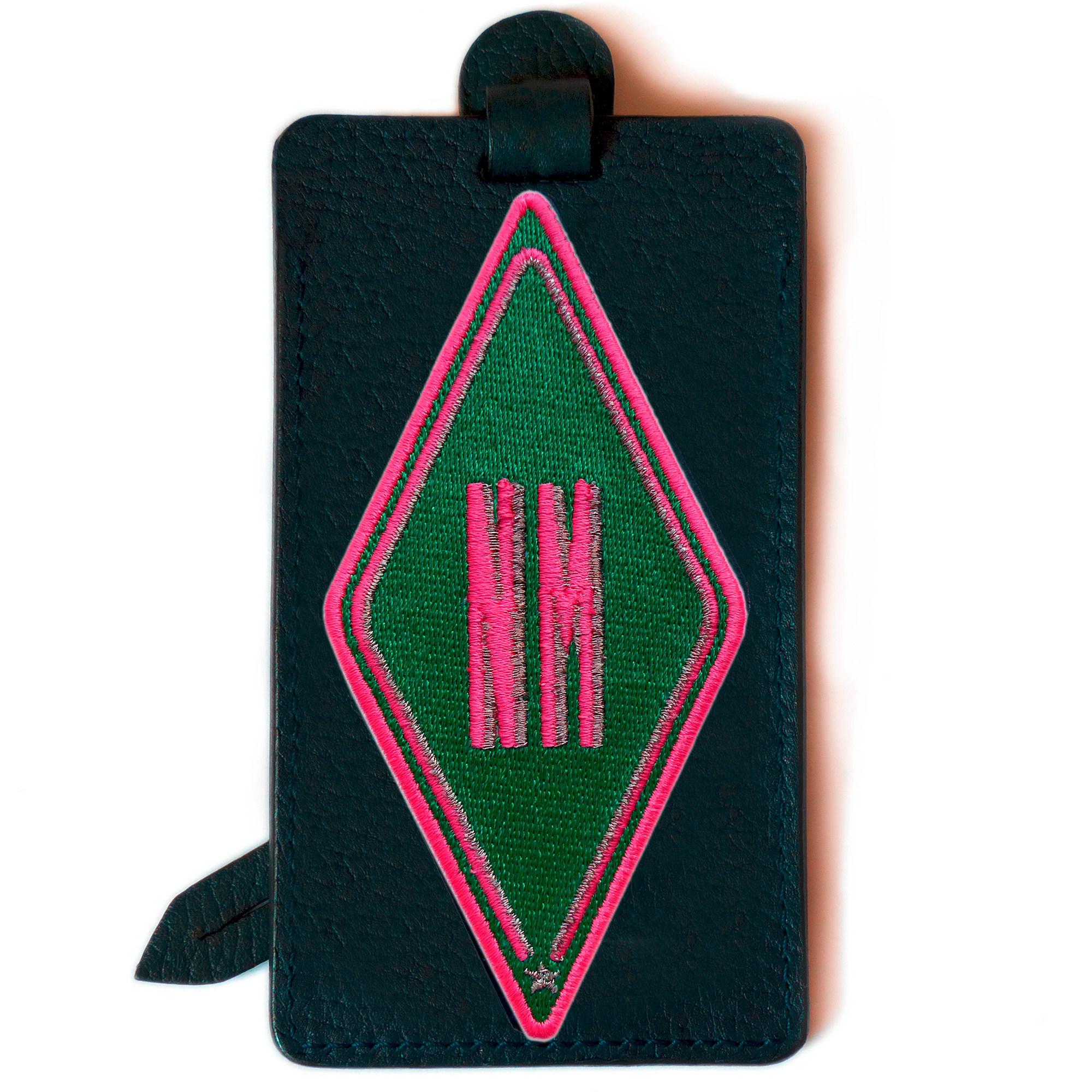 Luggage tag KARO green · customizable 