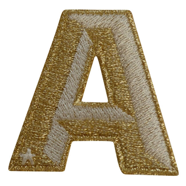 Label SINGLE LETTER · GOLD / WHITE 