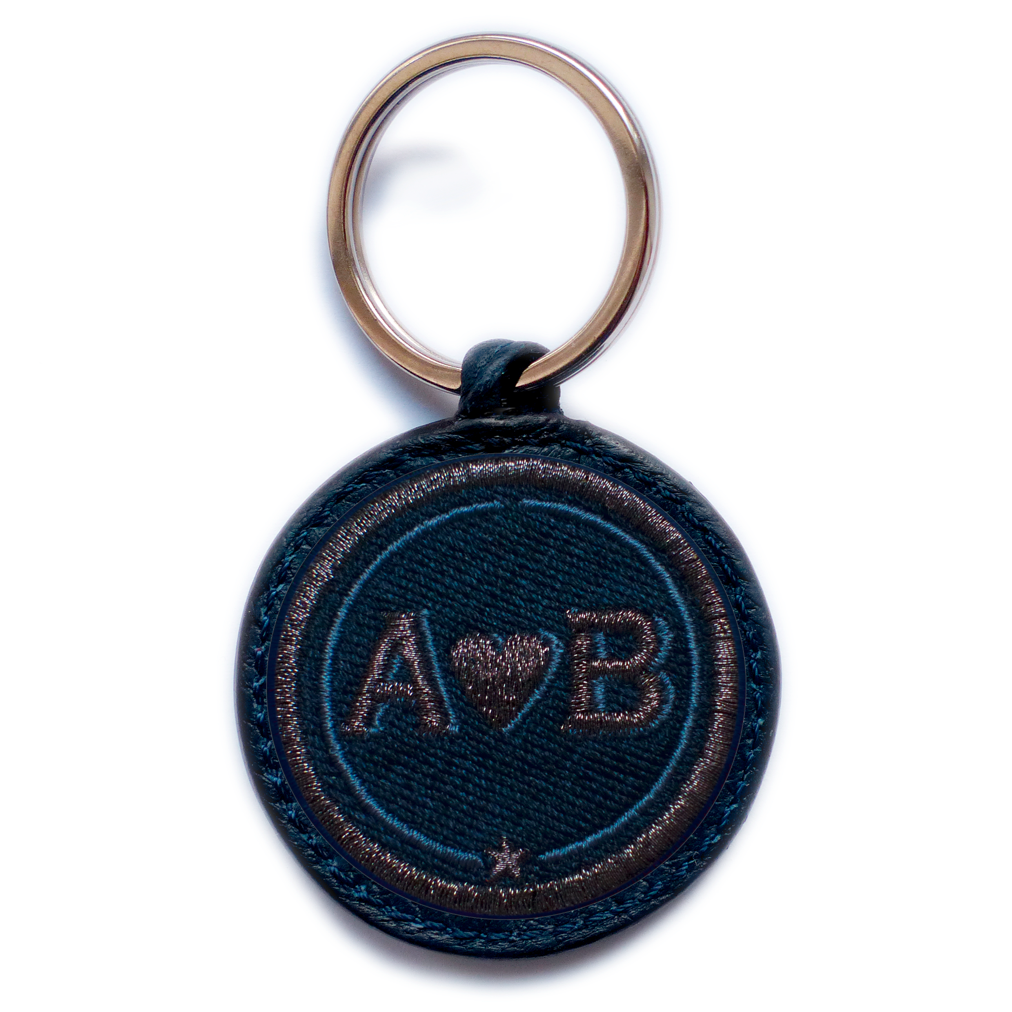 Key-ring LOVE anthracite metallic/navyblue · customizable