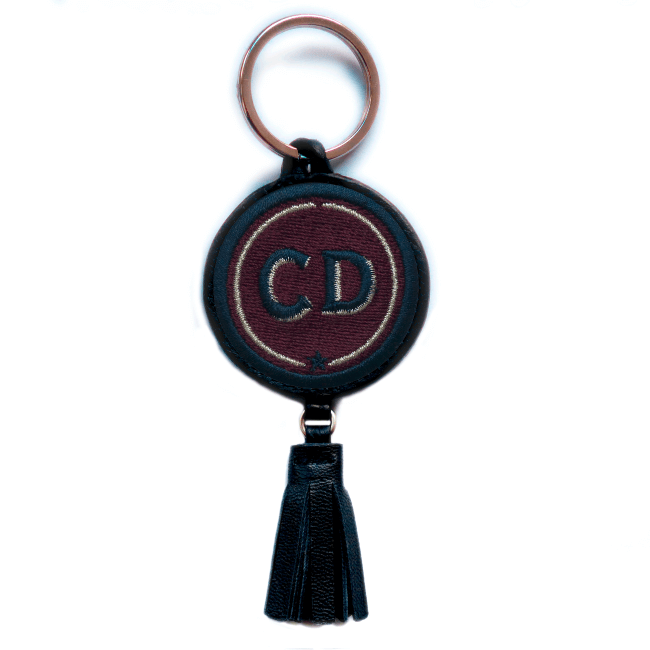 Key ring INITIALS · burgundy · with tassel · customizable