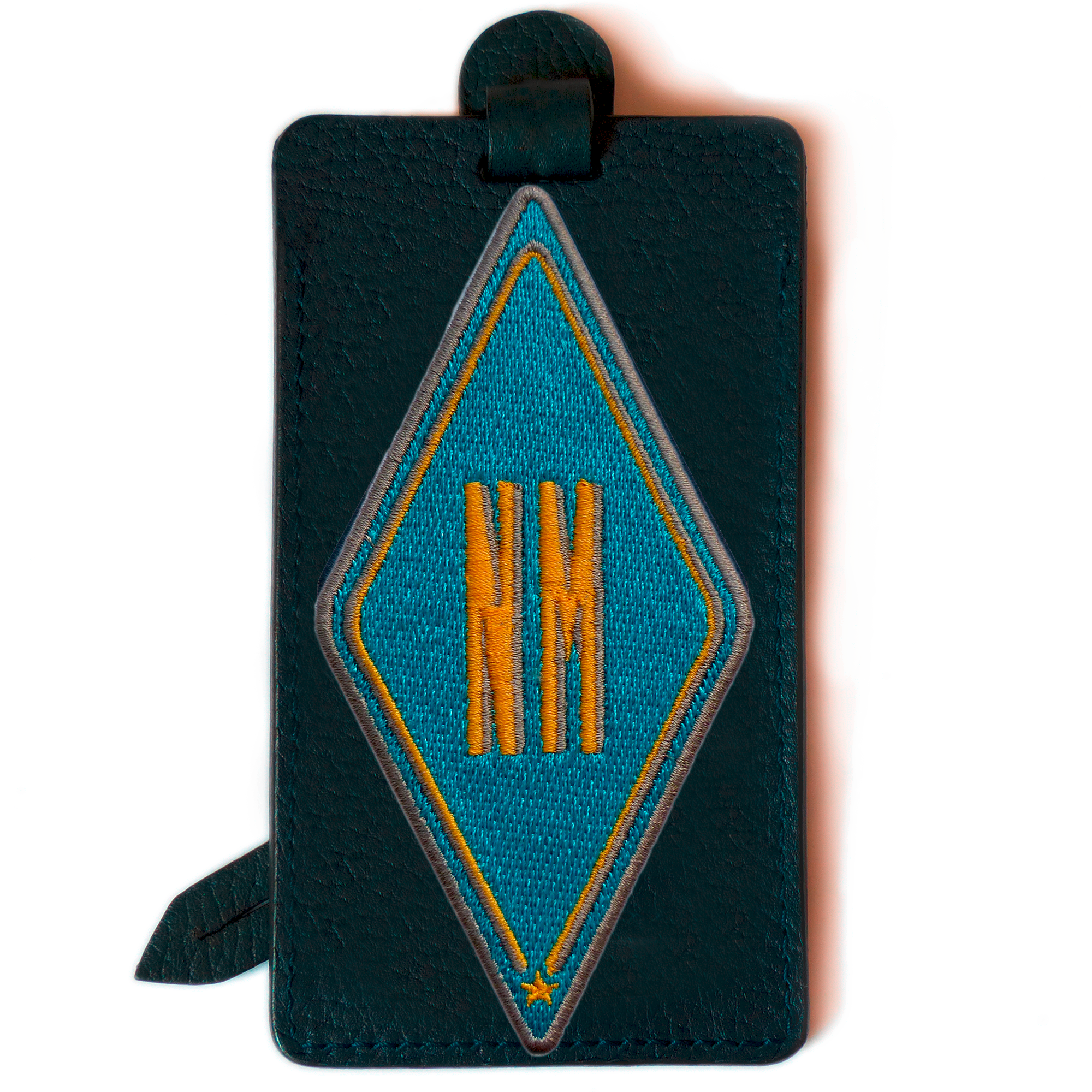 Luggage tag KARO turquoise · customizable 