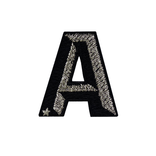 Label SINGLE LETTER MINI · BLACK/ SILVER