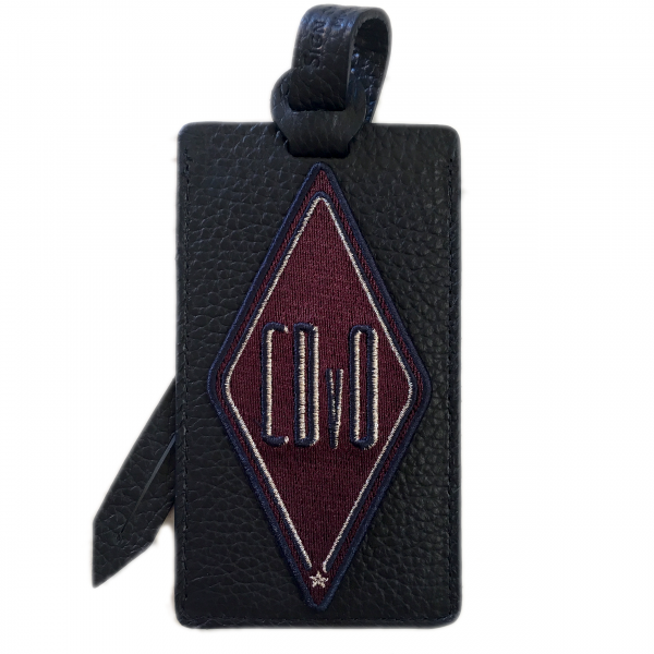 Luggage tag KARO burgundy · customizable