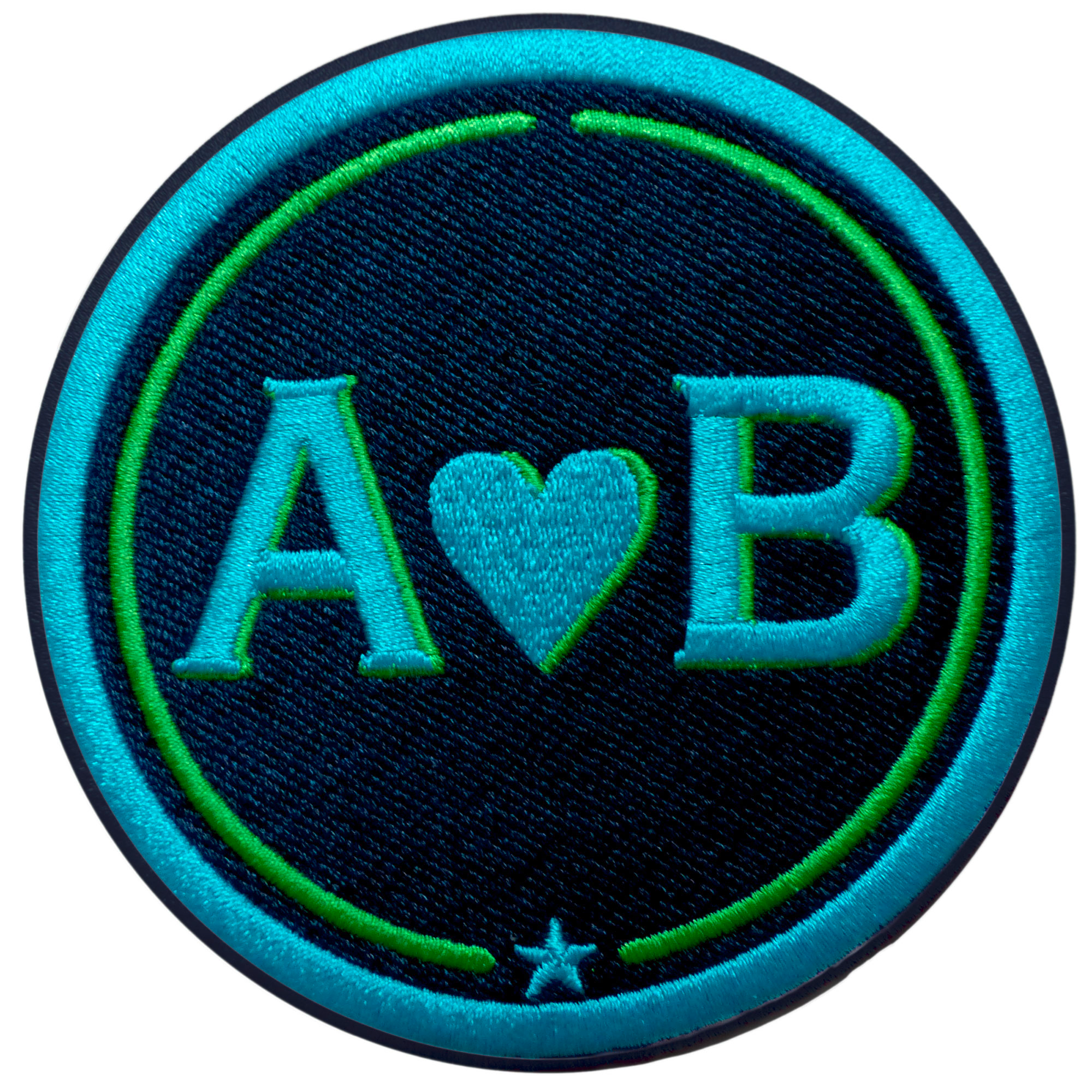 Label LOVE 9cm · turquoise/green · customizable