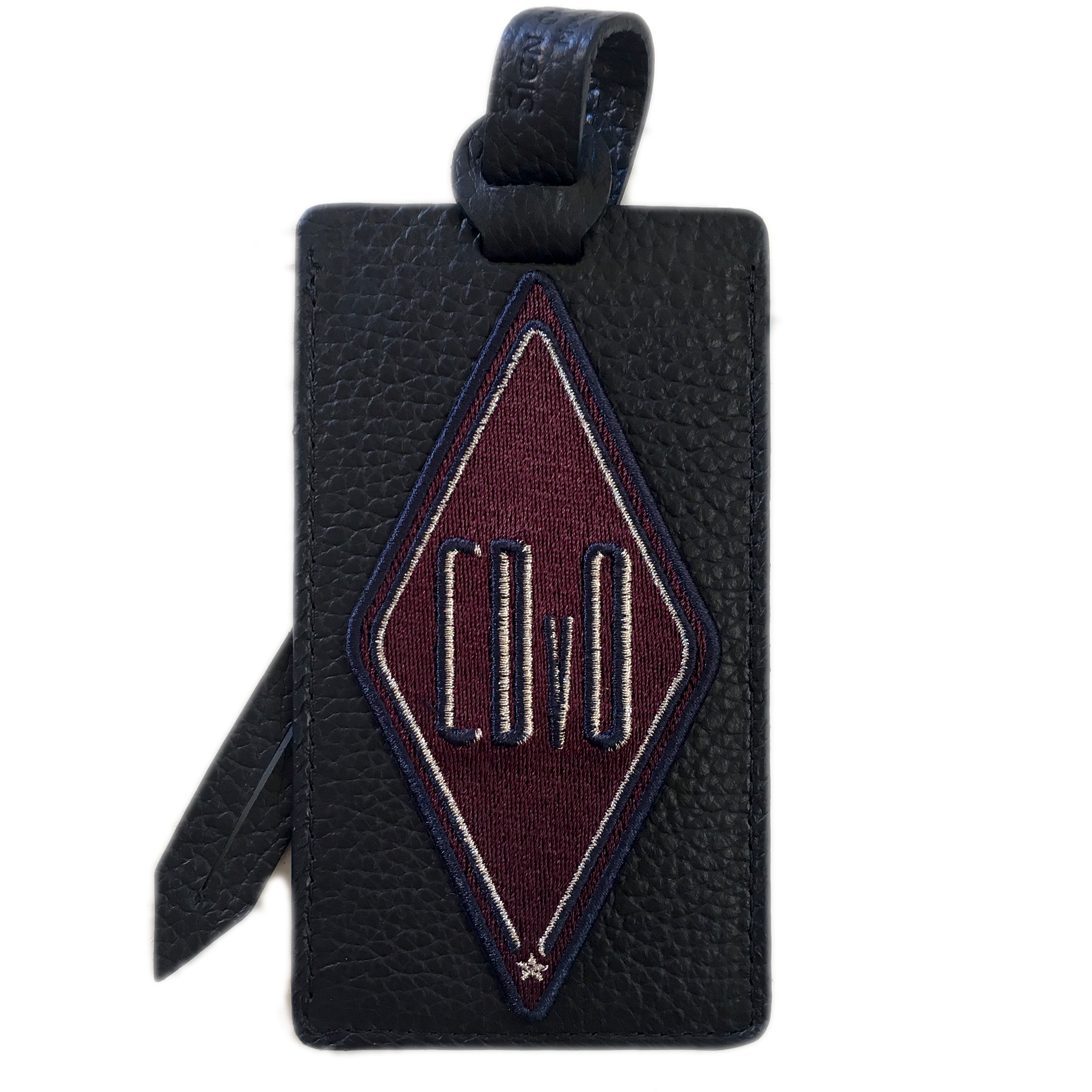 Luggage tag KARO burgundy · customizable