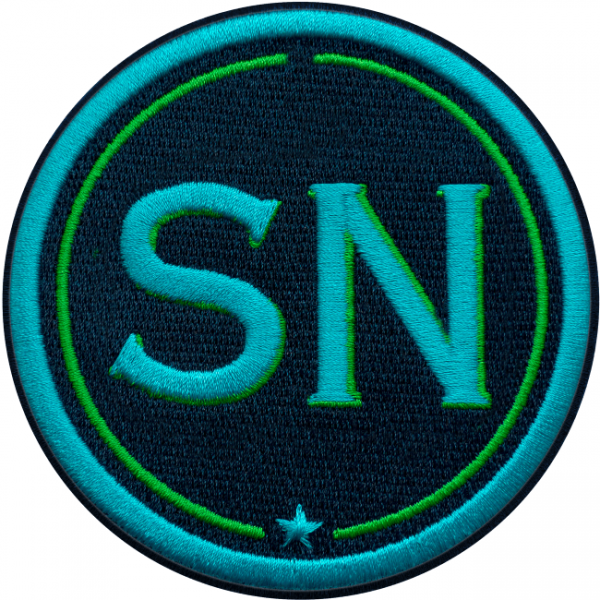 Patch INITIALS · 9cm · turquoise/green · customizable