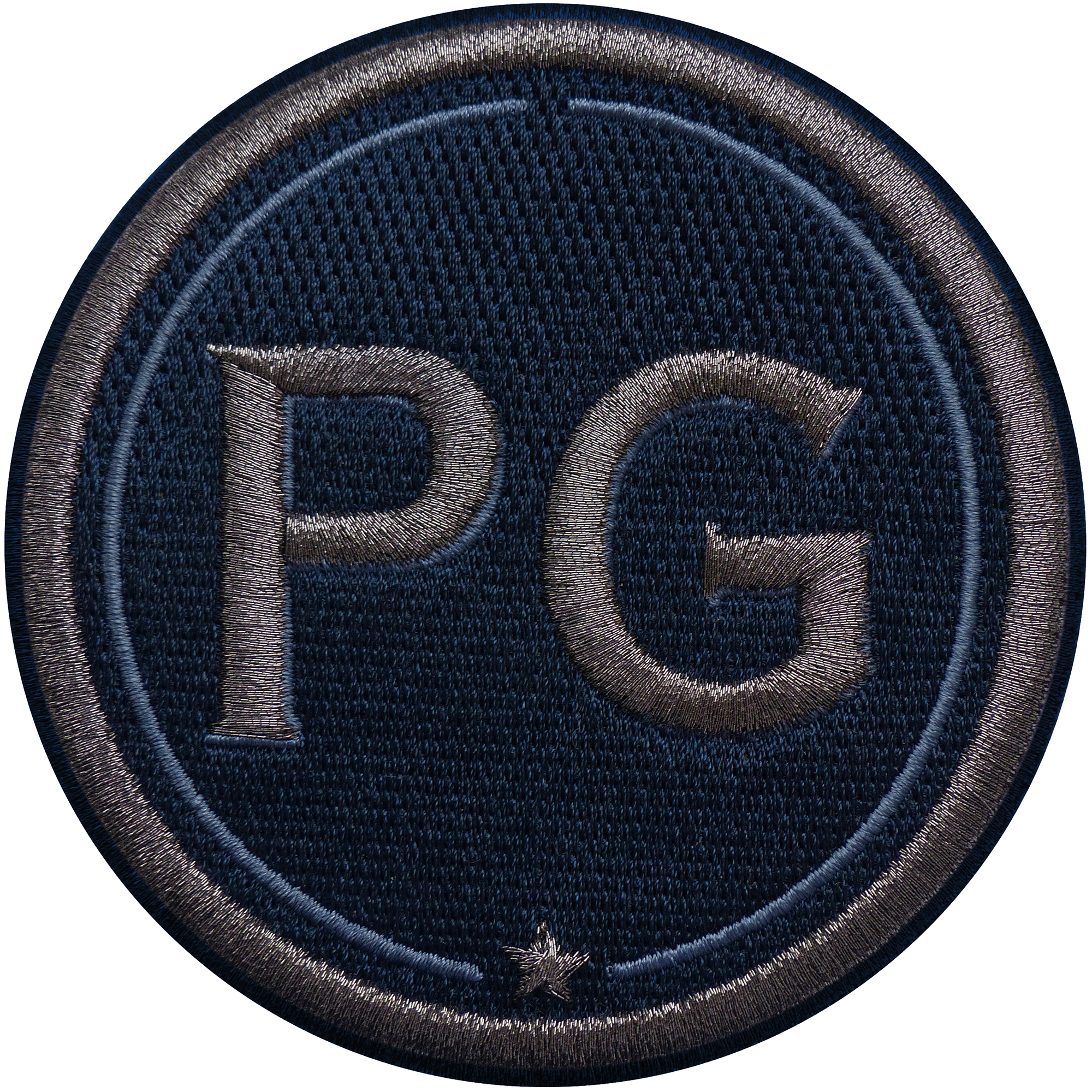 Patch INITIALS · 9cm · anthracite metallic/navy · customizable