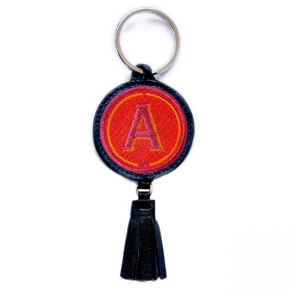Schlüsselanhänger ABC · rot/pink · mit Tassel