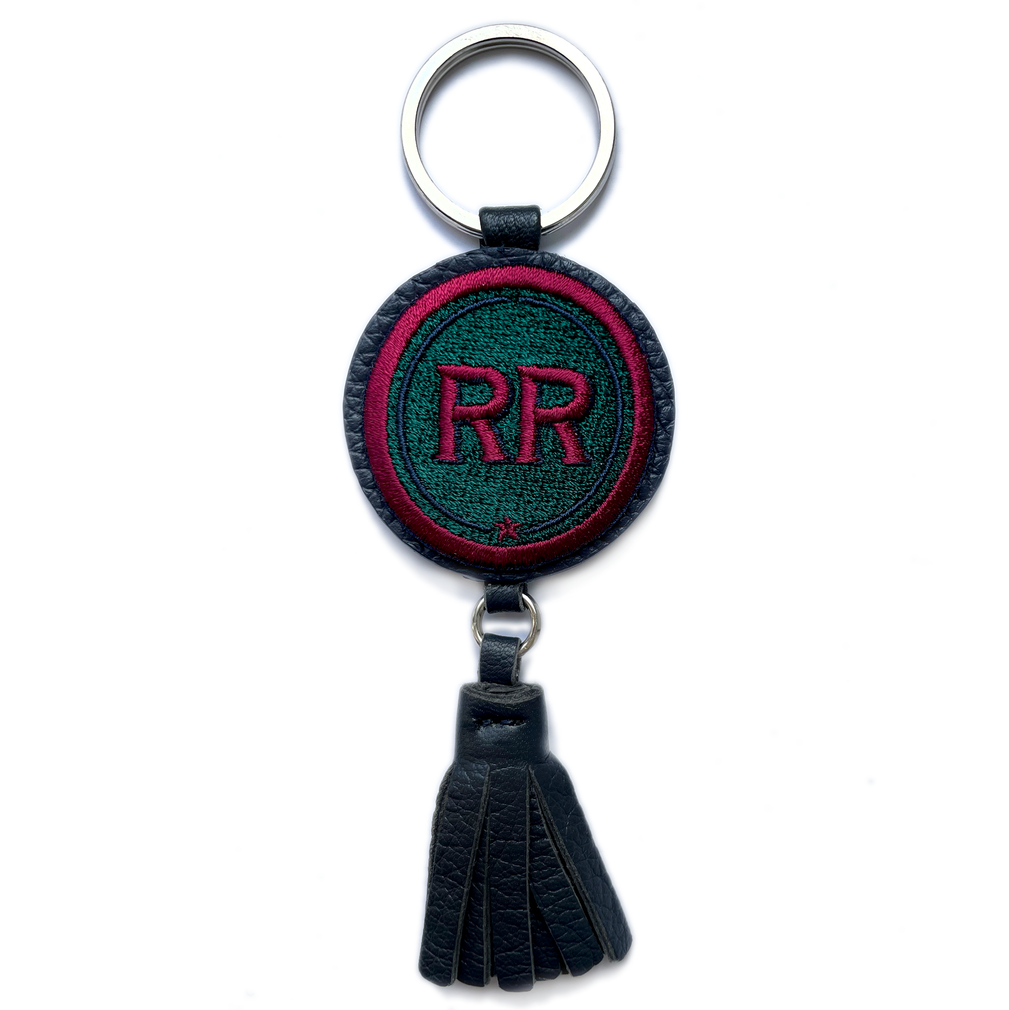 Key ring INITIALS · grey/metallic · with tassel · customizable