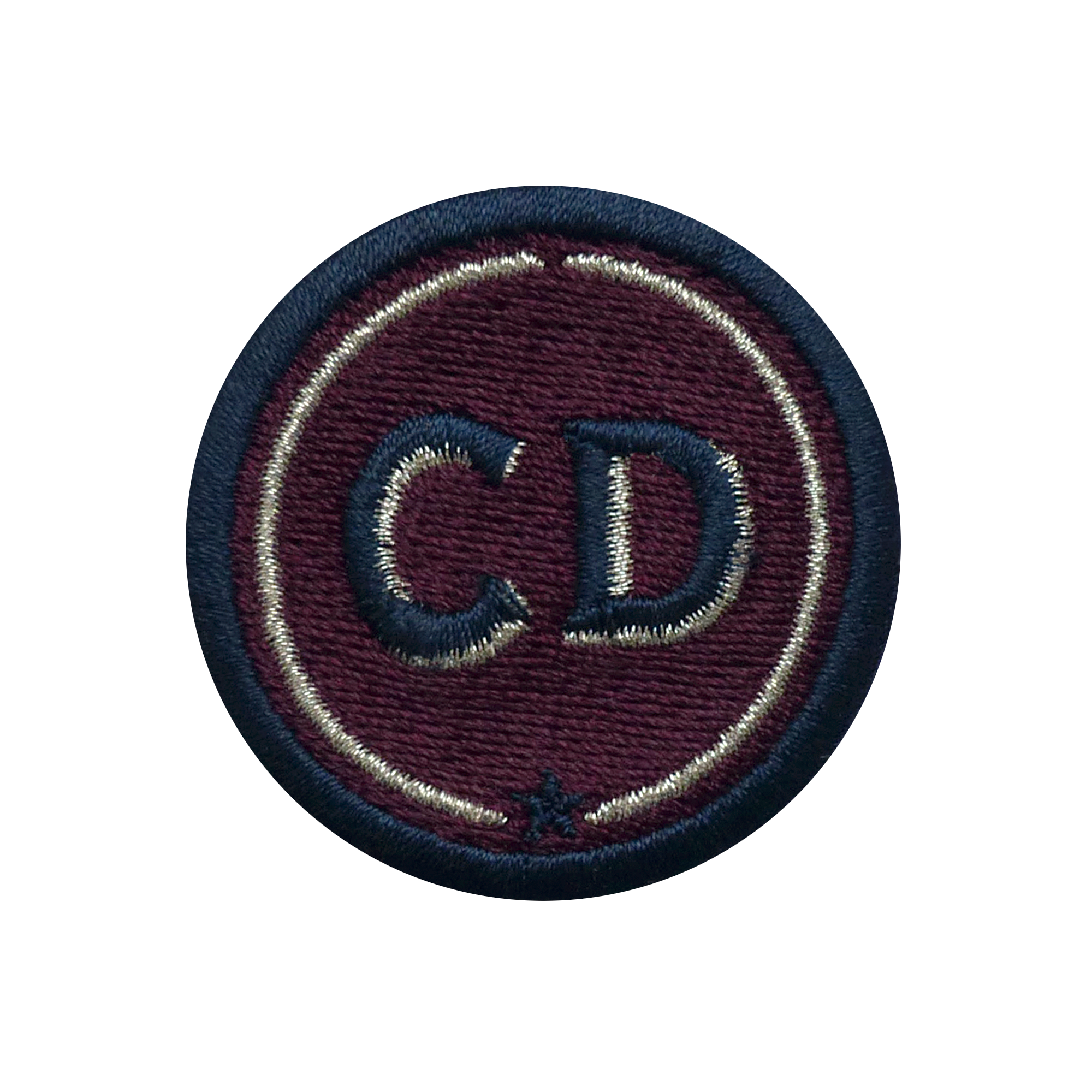 Patch INITIALS · 4cm · bordeaux · customizable