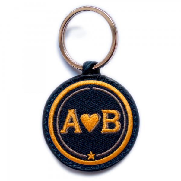 Key-ring LOVE yellow/beige · customizable