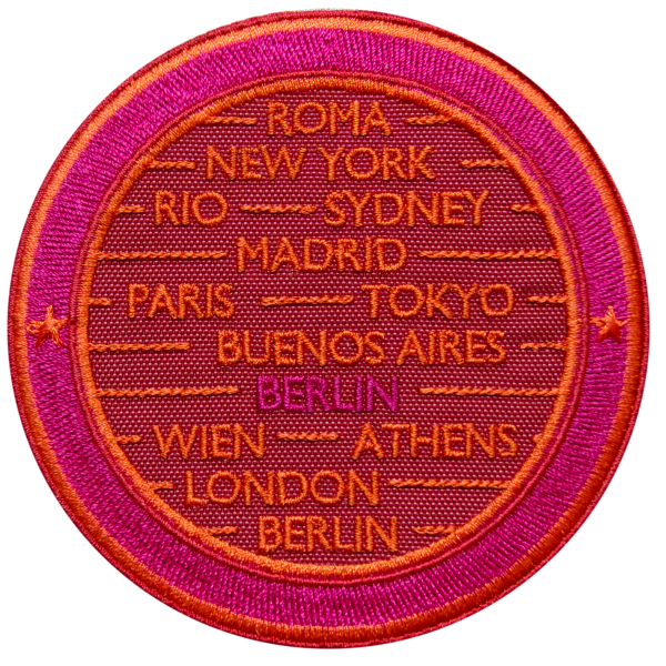 Label CITIES · RED / PINK· CUSTOMIZABLE