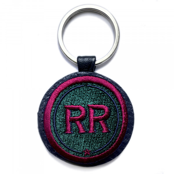 Key ring INITIALS · grey/metallic · with tassel · customizable