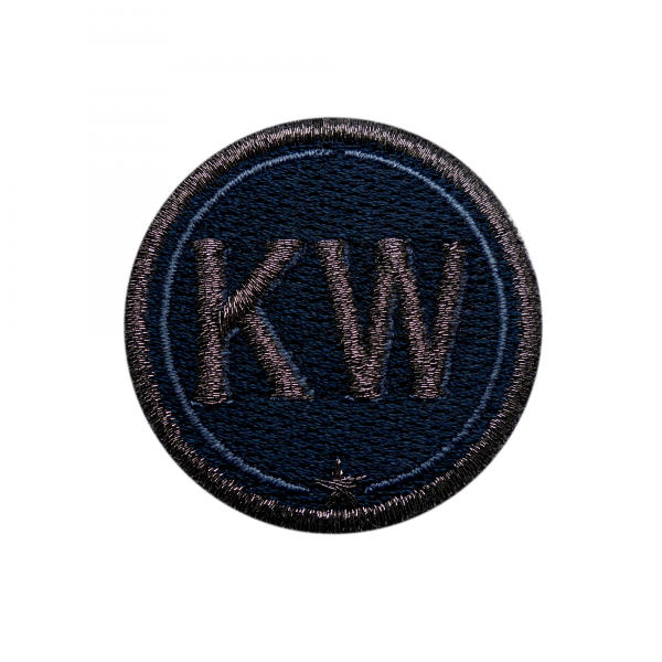 Patch INITIALS · 4cm · anthracite metallic/navy· customizable