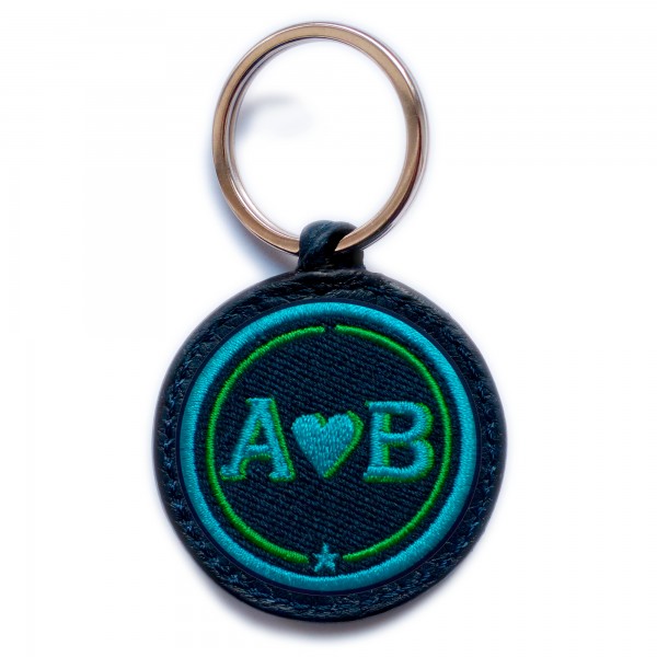 Key-ring LOVE turquoise/green · customizable