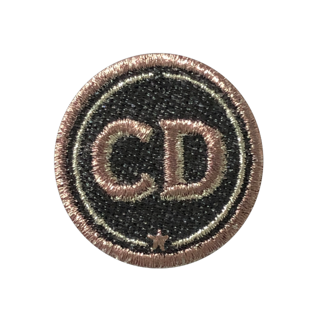 Patch INITIALS · 4cm · grey/metallic · customizable