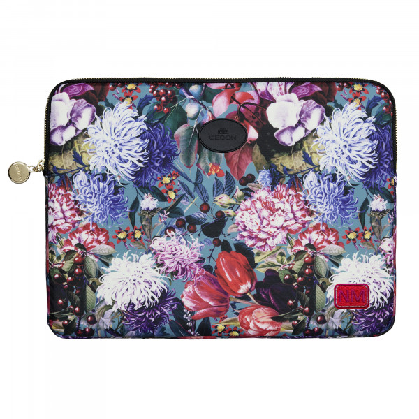 Laptop Case BLUMENBOUQUET mit Mini Initialen-Patch